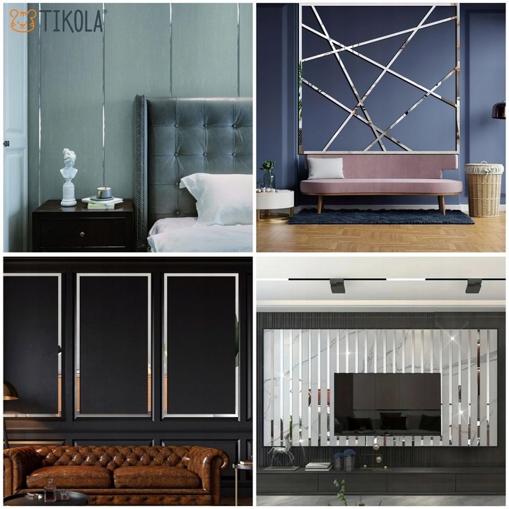 Listwa ozdobna dekoracyjna srebrna na ścianę do mebli samoprzylepna ścienna