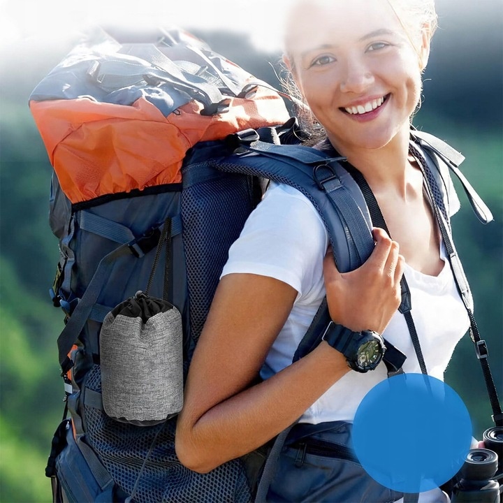 PODUSZKA SAMOPOMPUJĄCA Z POKROWCEM 43X28 KEMPING POD NAMIOT WYGODNA LEKKA