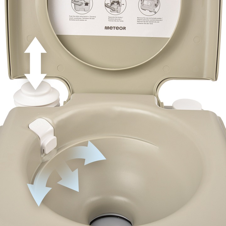 TOALETA PRZENOŚNA TURYSTYCZNA CAMPINGOWA METEOR WC 20l lekka kompaktowa