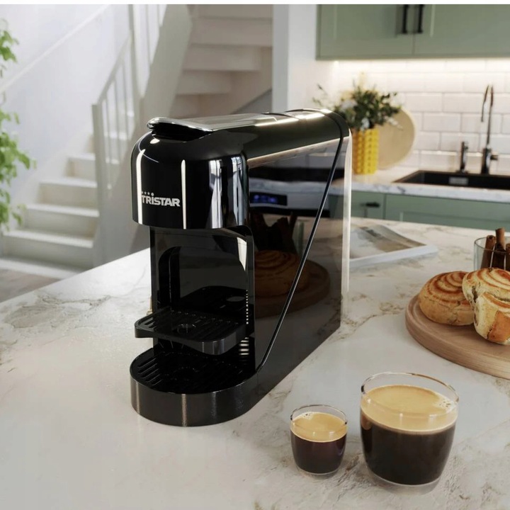 EKSPRES CIŚNIENIOWY DO KAWY KAPSUŁKOWY CZARNY NESPRESSO + KAPSUŁKI 120SZT