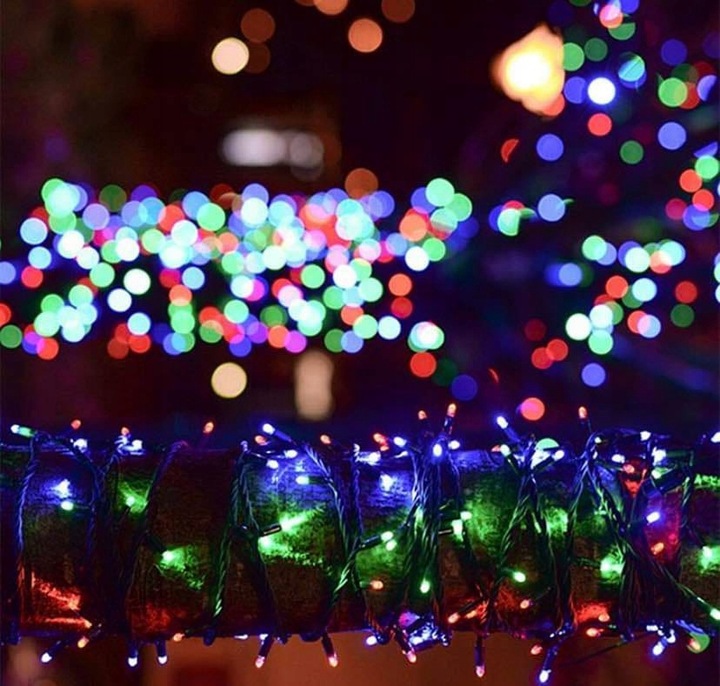 LAMPKI CHOINKOWE 1000 LED FLASH ZEWNĘTRZNE WEWNĘTRZNE ŚWIĄTECZNE MULTIKOLOR