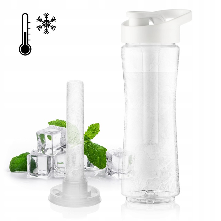 BLENDER KIELICHOWY DO KOKTAJLI SMOOTHIE 2 WKŁADY CHŁODZĄCE + 2 BUTELKI 3w1