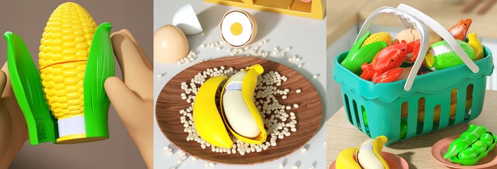 ZESTAW KUCHNIA SKLEP DLA DZIECI DO KROJENIA OWOCE WARZYWA NA RZEP KOSZYK