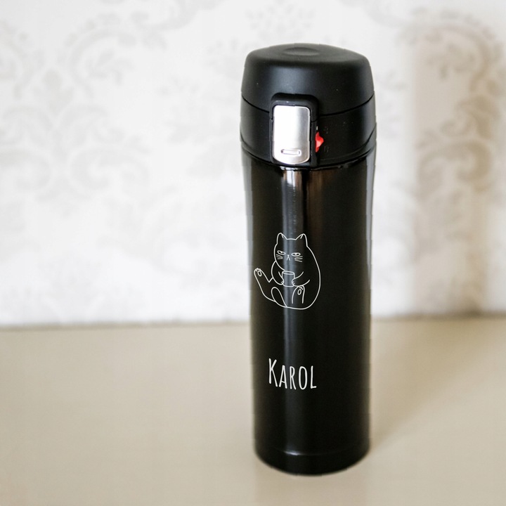 Kubek termiczny z imieniem własnym GRAWER imienia DŁUGO TRZYMA TEMPERATURĘ