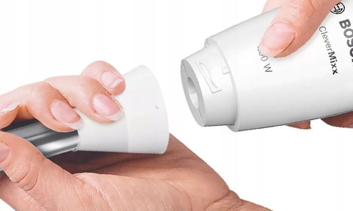 Blender ręczny Bosch MSM26500 600W QuattroBlade Rozdrabniacz Biały