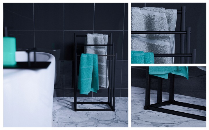 Wieszak łazienkowy WOLNOSTOJĄCY na ręczniki Mark Adler Level 6.0 CZARNY