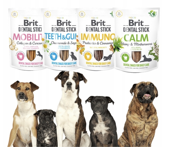 Brit Dental Stick Przysmak Dentystyczny dla Psa Zestaw Mix Smaków 4szt*251g