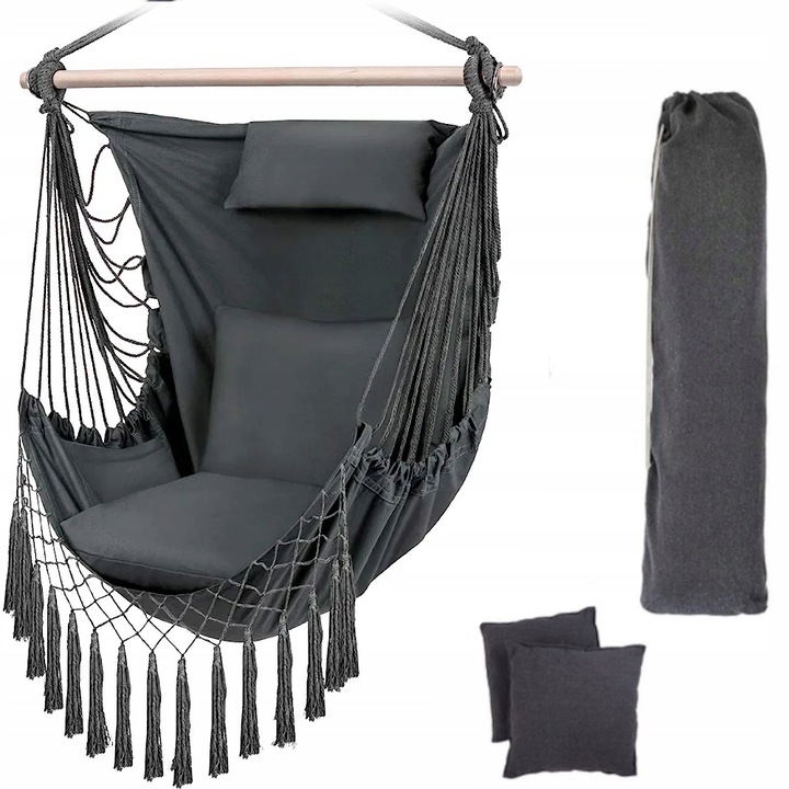 HAMAK HUŚTAWKA KRZESŁO BRAZYLIJSKIE FOTEL WISZĄCY XXL OGRODOWY BUJANY 150KG