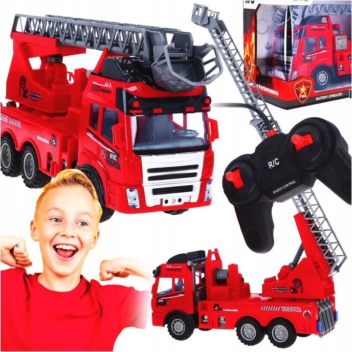 STRAŻ POŻARNA DUŻE AUTO ZDALNIE STEROWANE PILOTEM R/C WÓZ STRAŻACKI PREZENT