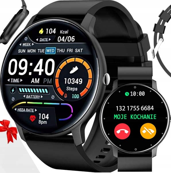 Zegarek Smartwatch Męski POLSKIE MENU PULS SMS FB 220mAh BT5.0 1,28" IPS