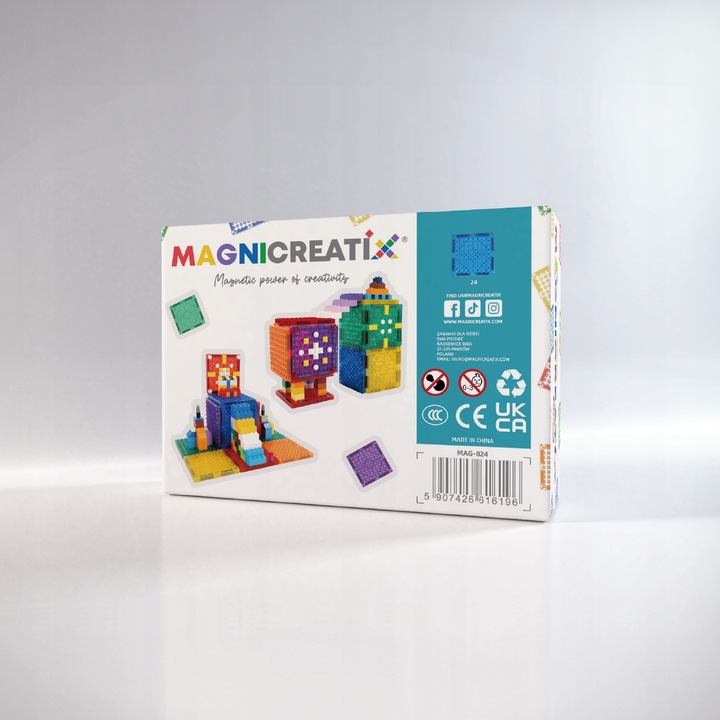 Klocki magnetyczne KOMPATYBILNE z LEGO i DUPLO CLASSIC 24 el. MAGNICREATIX