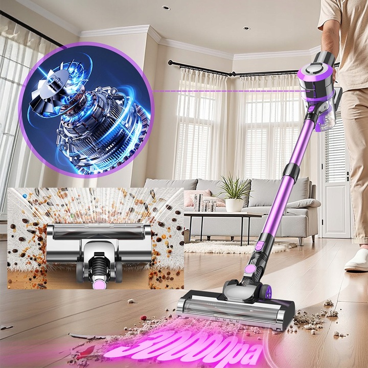 ODKURZACZ AKUMULATOROWY PIONOWY RĘCZNY BEZPRZEWODOWY 400W 4W1 30kPa DO DOMU