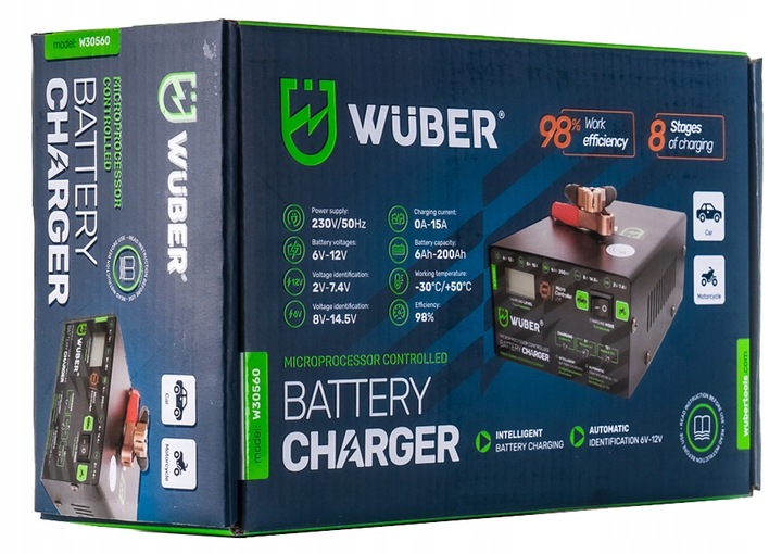 PROSTOWNIK 6V i 12V MIKROPROCESOROWY ŁADOWARKA DO AKUMULATORA NAPRAWA 15A