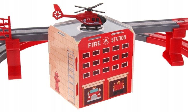 KOLEJKA ELEKTRYCZNA TORY POJAZDY MOSTY DOMKI POCIĄG WAGONY 92 elementów