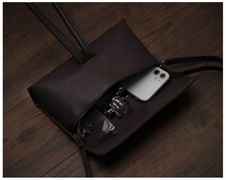 WŁOSKA SKÓRZANA KOPERTÓWKA TOREBKA WIZYTOWA SOLOME FLORA BRĄZOWA WIECZOROWA