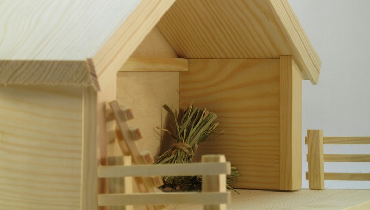 Szopka bożonarodzeniowa sosnowa +oświetlenie led