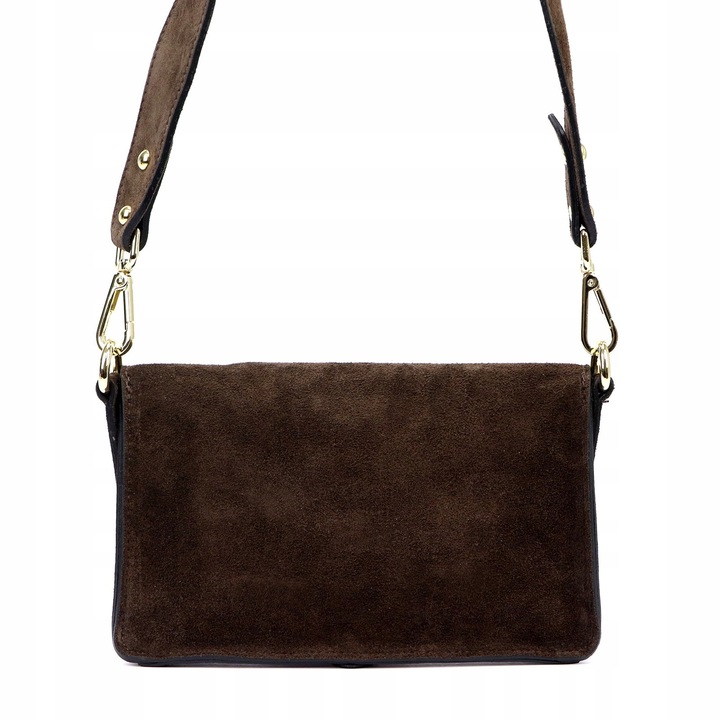 Torebka skórzana zamszowa INSTAGRAMKA HIT LUKA ciemny brąz