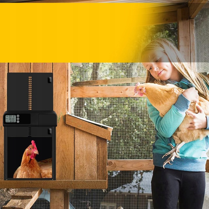 AUTOMATYCZNE DRZWI DO KURNIKA OTWIERANIE DRZWI Z TIMEREM METALOWE CZUJNIK