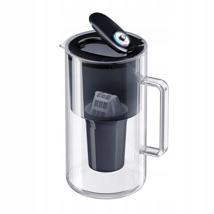 Dzbanek filtrujący szklany Aquaphor Nord 2,5l z wkładem A5 (350l), czarny