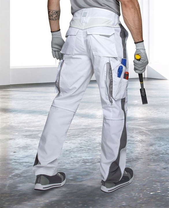 Spodnie Robocze Monterskie Elastyczne Modne Białe Malarskie ARDON URBAN+ 52