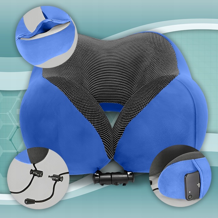 Poduszka Turystyczna Podróżna Zagłówek Pod Szyję Super Wygodna Relaksacyjny