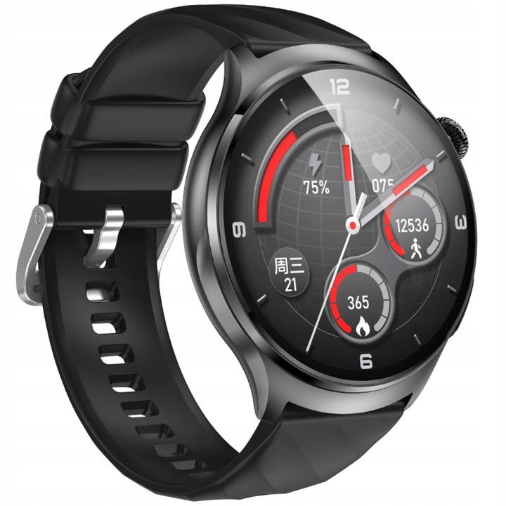 Smartwatch z Pomiarem Glukozy, EKG, HRV, Temperatura, 2 Paski w Zestawie