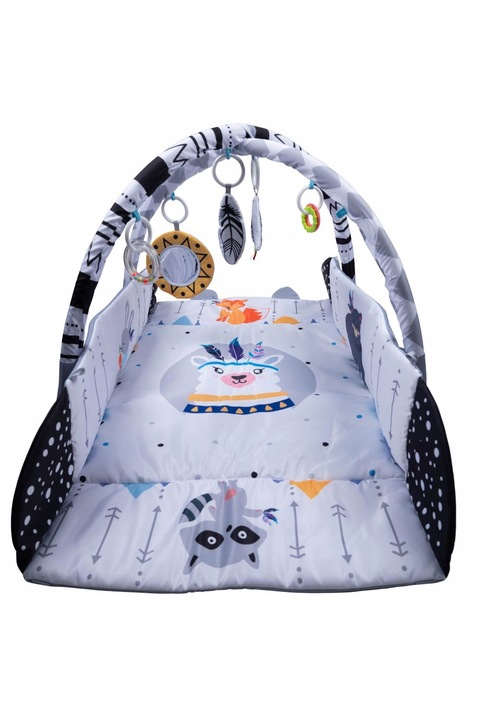 Duża interaktywna edukacyjna dwustronna mata dla niemowląt 3w1 lama