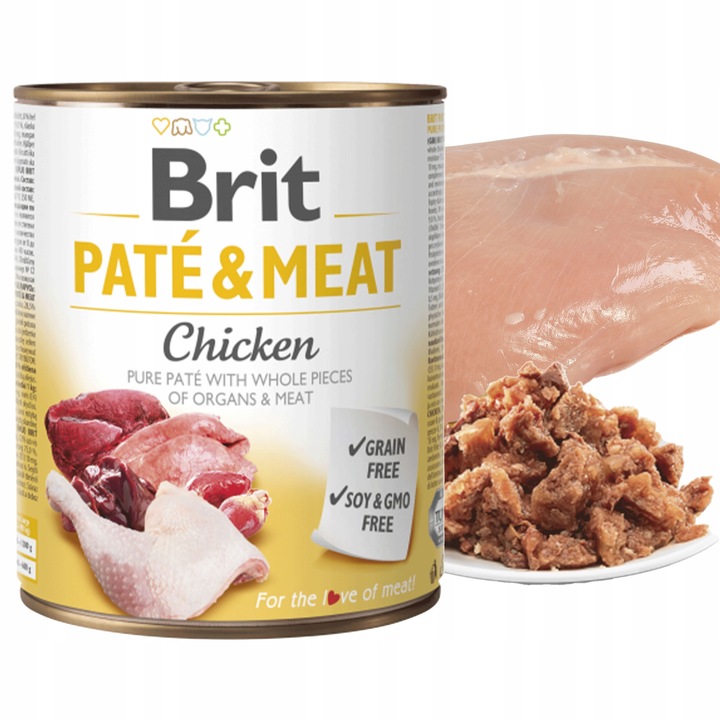 BRIT PATE & MEAT Karma mokra dla psa MIX Smaków 12 x 800g bezzbożowa ADULT