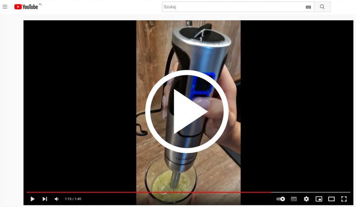 BLENDER WIELOFUNKCYJNY RĘCZNY ROZDRABNIACZ MOCNY 1200W Srebrny MIKSER