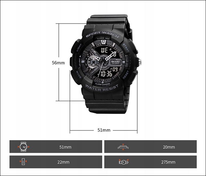 Zegarek męski militarny wojskowy taktyczny wiele funkcji