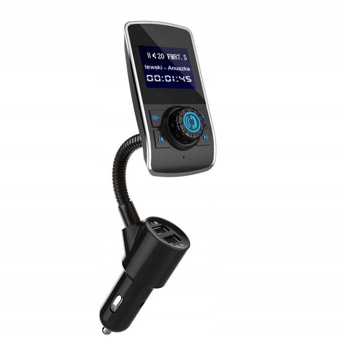 Transmiter Bluetooth FM Ładowarka 2x USB MP3 JACK