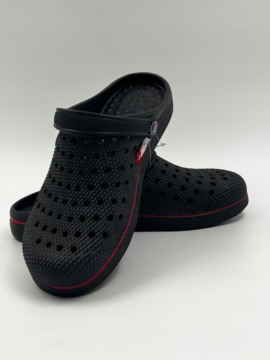 Czarne Męskie Klapki Kroksy Ogrodowe Piankowe Rozmiar 42 Wygodne Lekkie