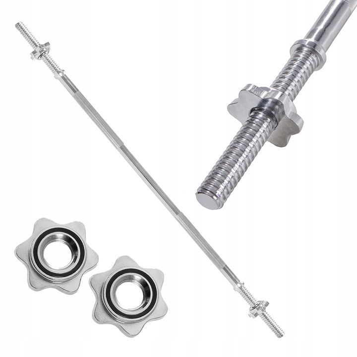 GRYF SZTANGA PROSTY DO ĆWICZEŃ 150cm + ZACISKI 25mm PEŁNY STAL FITNESS