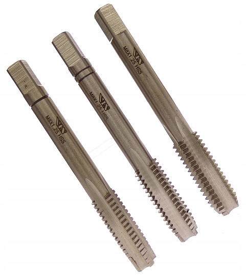 GWINTOWNIK RĘCZNY M8 HSS VIS KOMPLET GWINTOWNIKÓW 8mm