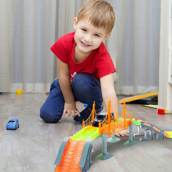 TOR WYGINANY MAGICZNY DLA DZIECI ŚWIECĄCE AUTA SAMOCHODZIKI 360 EL KOLEJKA