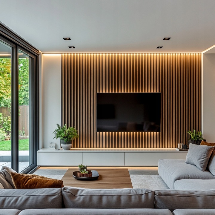 Lamele Ścienne na Płycie 275x58cm Panele Dekoracyjne 3D DĄB WOTAN i Inne