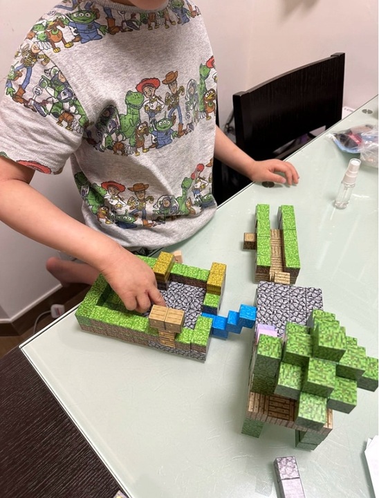 KLOCKI MAGNETYCZNE KLOCKI SZEŚCIANY 200 KLOCKÓW + 4 LUDZIKI KLOCKI PIKSELE