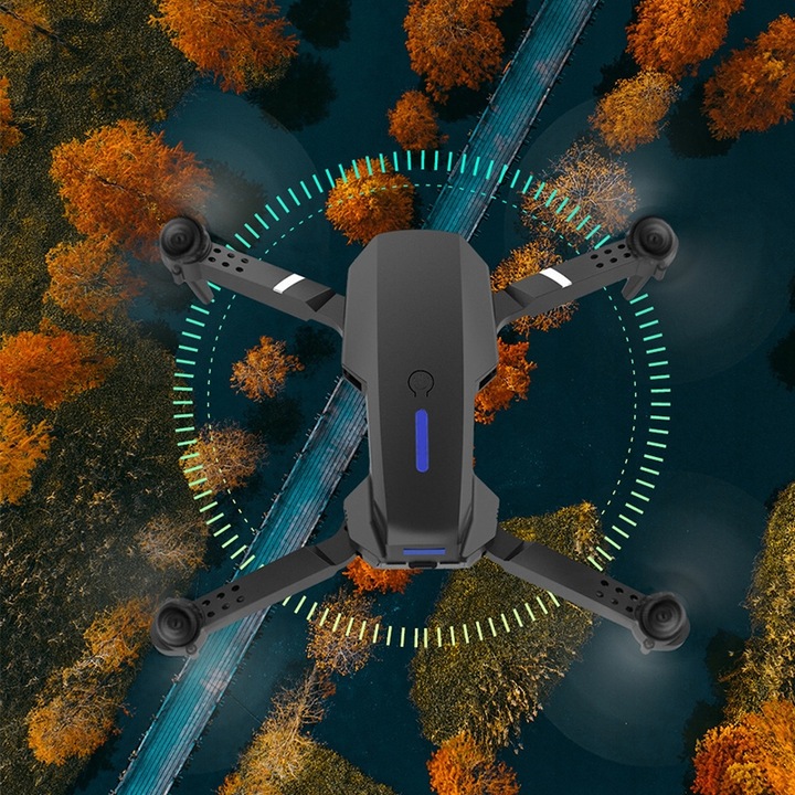 DRON E88 2x KAMERA 4K ZAWIS 200M UNIKANIE PRZESZKÓD WIFI+WALIZKA PILOT ETUI