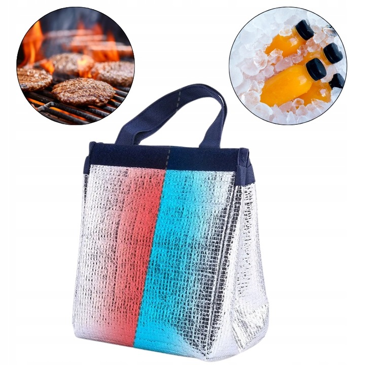 TORBA TERMICZNA Z UCHWYTEM IZOLACYJNA WODOODPORNA LUNCH BOX SZARA 10 L