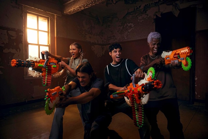 MINIGUN X-SHOT HORRORFIRE DUŻY PISTOLET KARABIN DREAD HAMMER + GOGLE NERF