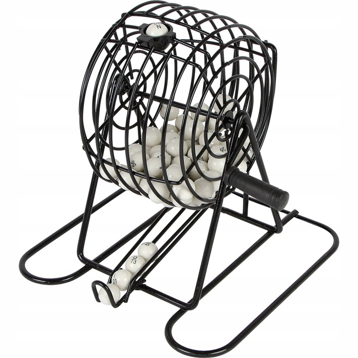 BINGO GRA TOWARZYSKA PLANSZOWA RODZINNA LOTTO DUŻY METALOWY BĘBEN