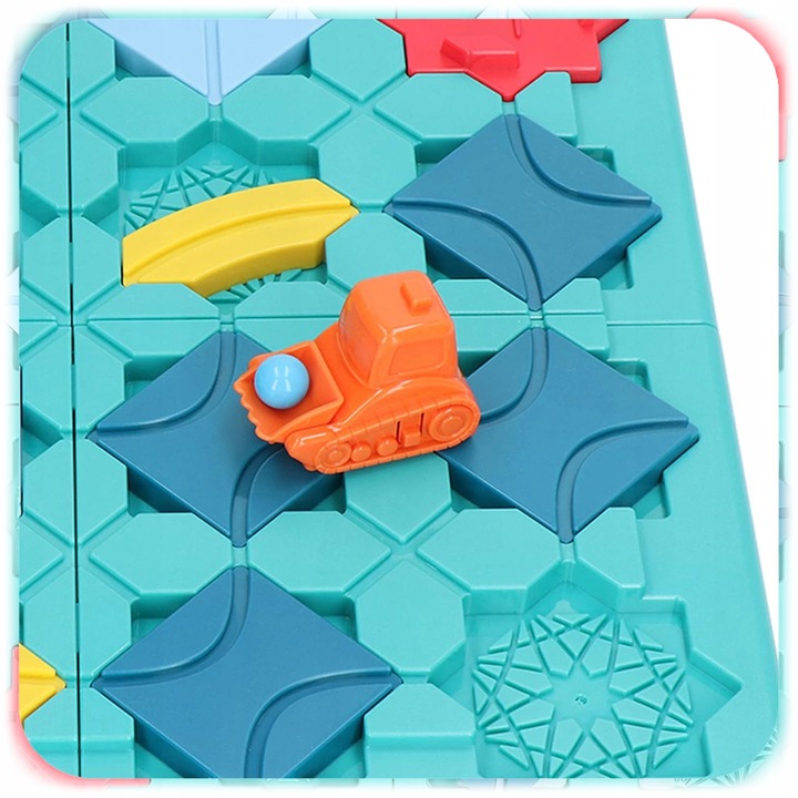 GRA LOGICZNA DLA DZIECI Układanka Labirynt Budowanie Drogi Klocki PREZENT