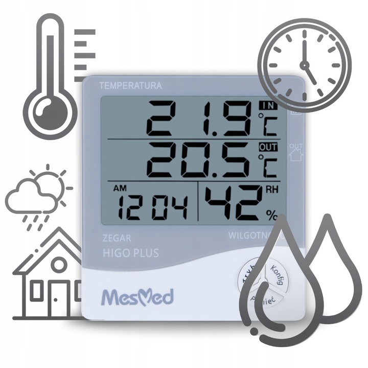 Termometr - HIGROMETR Wewnętrzny MM-778 Higo PLUS