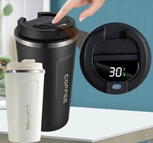 KUBEK TERMICZNY TERMOS 510 ML NA KAWĘ HERBATĘ WYŚWIETLACZ EKRAN LCD SMART