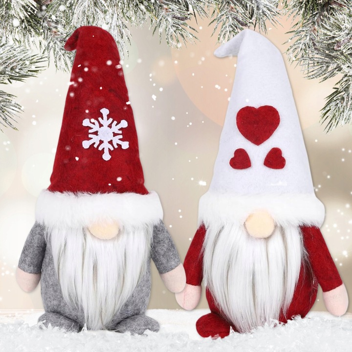 SKRZATY POD CHOINKĘ ŚWIĄTECZNE KRASNALE GNOMY OZDOBA NA ŚWIĘTA 2SZT KOMPLET