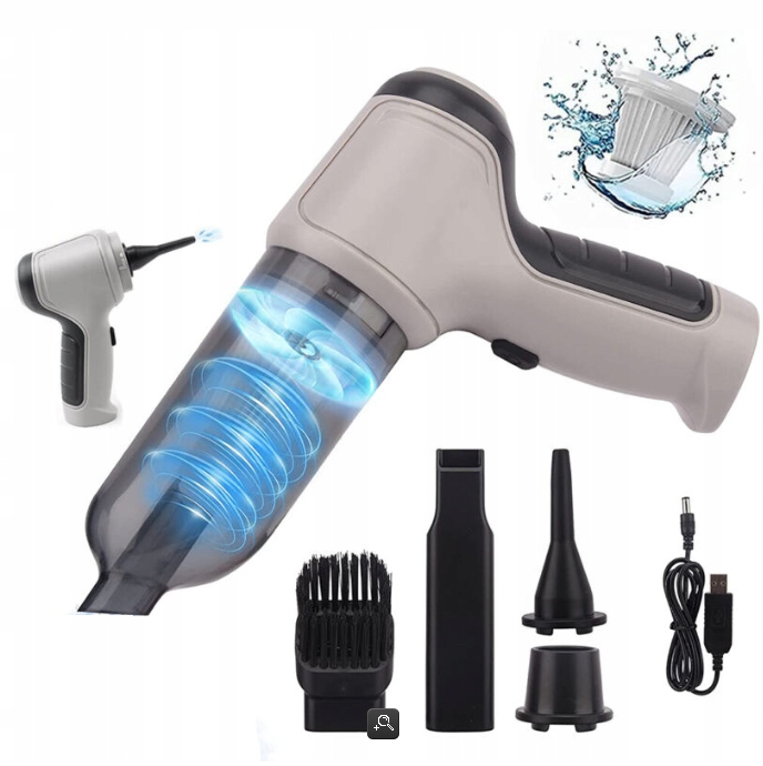 BEZPRZEWODOWY WYDAJNY RĘCZNY ODKURZACZ SAMOCHODOWY 120W 9000PA ŁADOWANY