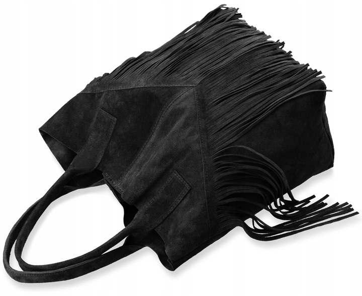 TOREBKA Worek Włoska Torba VERA PELLE Zamszowa SKÓRZANA Shopper Duża BOHO