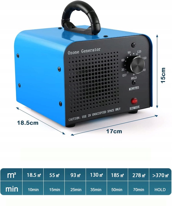 MOCNY GENERATOR OZONU Ozonator Oczyszczacz do Powietrza 60 000 MG/H 150W