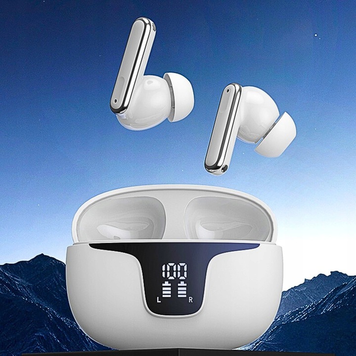 SŁUCHAWKI BEZPRZEWODOWE douszne TWS XY19 WODOODPORNE 2 mikrofony LED EKRAN