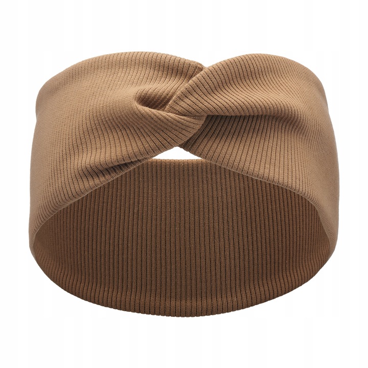 Opaska do włosów czarna brązowa puder ZESTAW 3szt przeplatana prążek